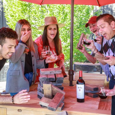 Adults playing a game at Roth